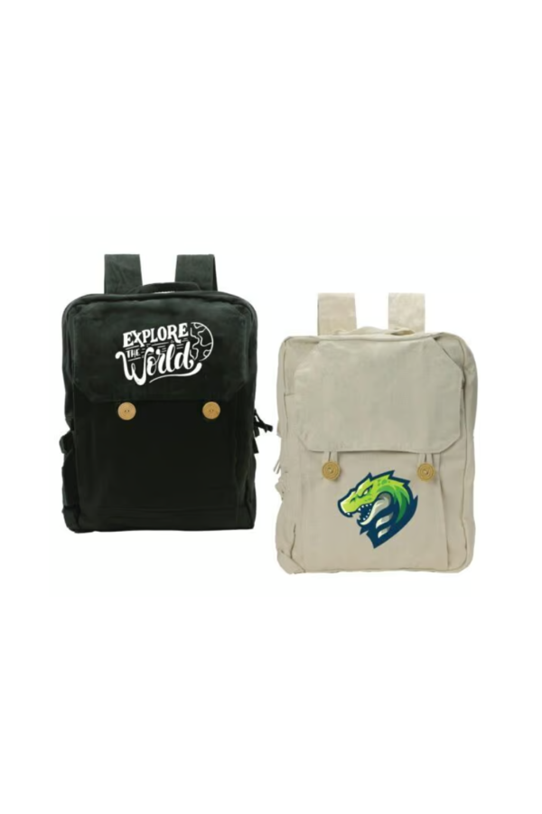 Cotton Material backpack with zipper closure